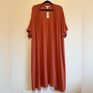 Addition Elle Burnt Orange Duster Cardigan